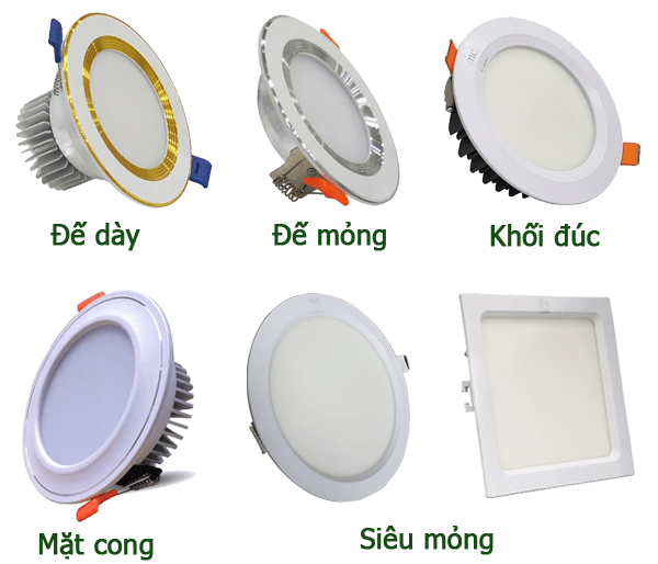 Các mẫu đèn led âm trần hiện nay