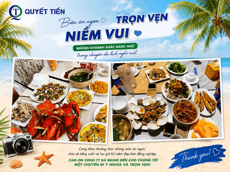 CBNV Quyết Tiến dùng bữa tối tại biển Hải Hòa