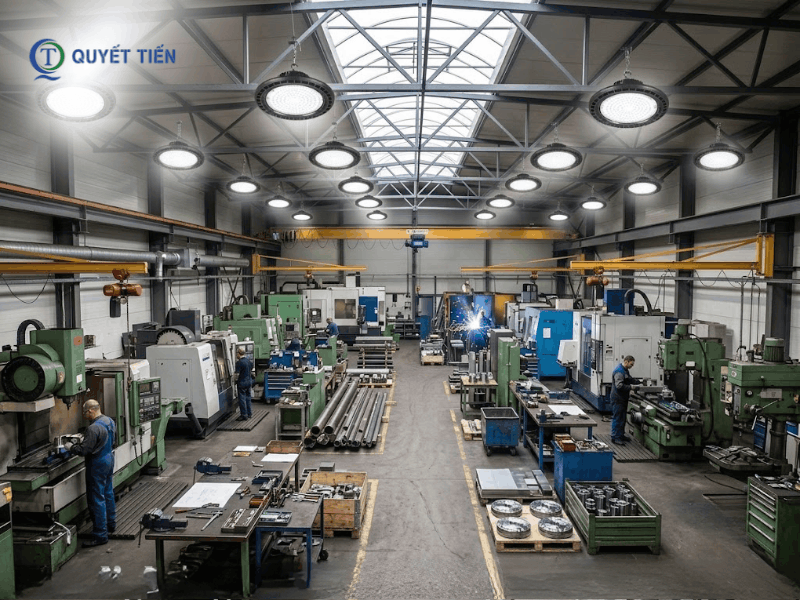 Đèn LED Highbay LTV lắp trong nhà máy cơ khí